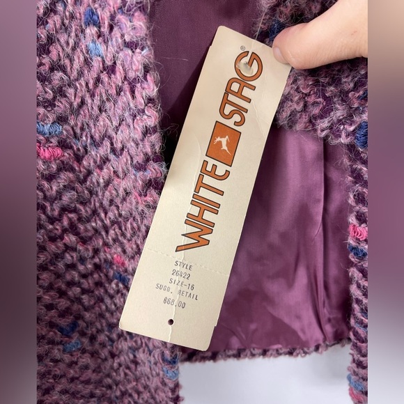 NWT Vintage 60s 70s White Stag Mohair Loop Knit Sweater Jacket Blazer Sz medium - Picture 3 of 7